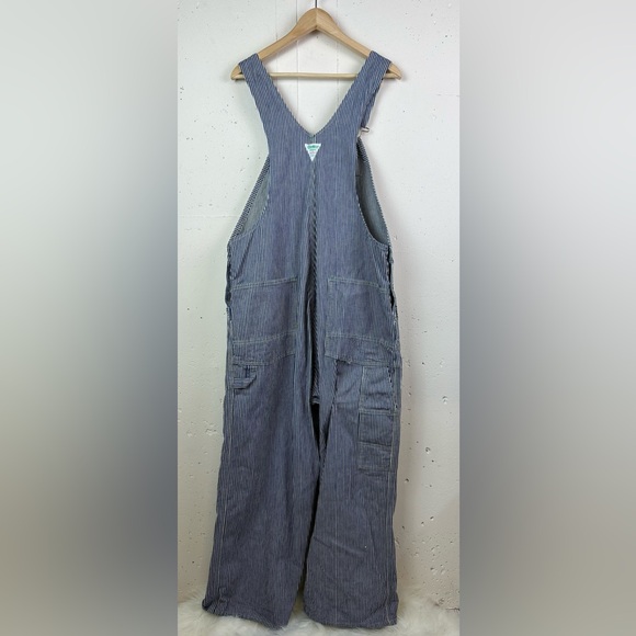 Vintage Union Made Sanforized Osh Kosh Vestbak Hickory Stripe Railroad Overalls - Picture 2 of 11